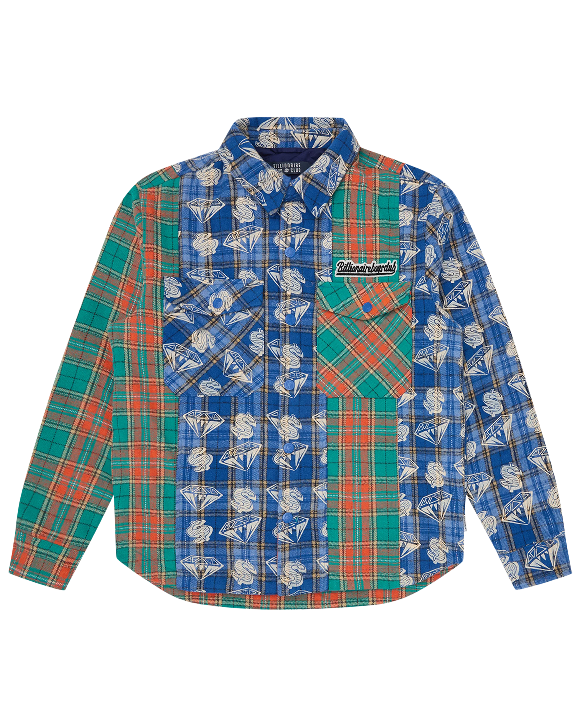 Diamonds & Dollars Check Padded Overshirt